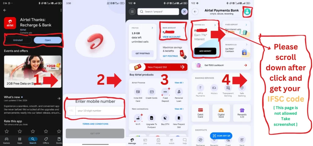 airtel payment bank ifsc code